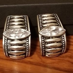 Rare Silpada Sterling Silver Marquise Earrings